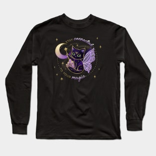 Stay Connected to your Magic Crystal Cat Quote Long Sleeve T-Shirt